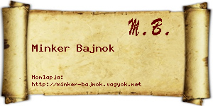 Minker Bajnok névjegykártya